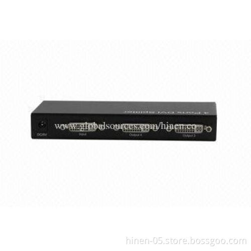 4-port DVI Splitter, Supports Highest Video Resolution 1,080p